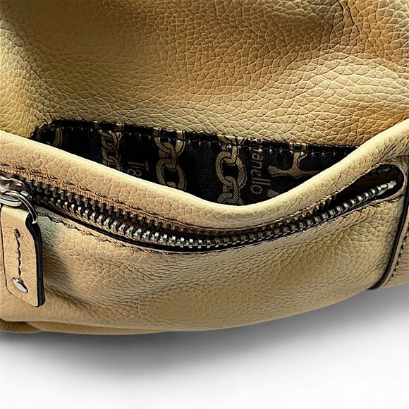Tignanello Camel Color Leather Purse Crossbody Zipper Closure11 Pockets 3 Inside - Picture 6 of 15
